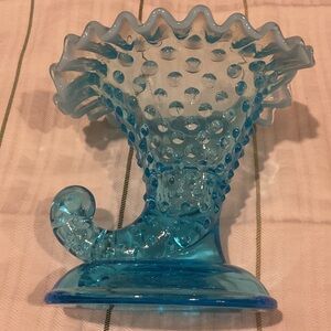 Fenton Blue Hobnail Glass Vase